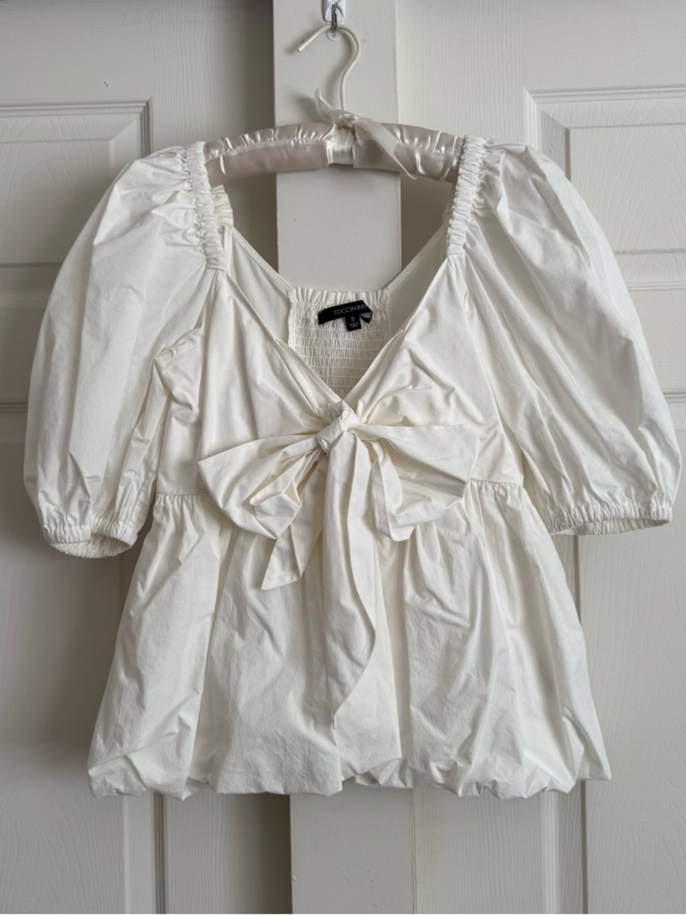 Toccin Bubble Tie-Front Blouse
